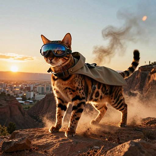 Dusky Bengal Cat Desert Scout