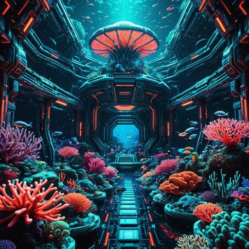 Futuristic Underwater Alien Coral Reef