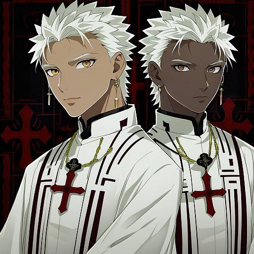 Illustration of Amakusa shirou (fate), fate (series) in the style of Watanore