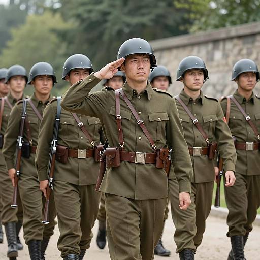 World War II Soldiers in Formation
