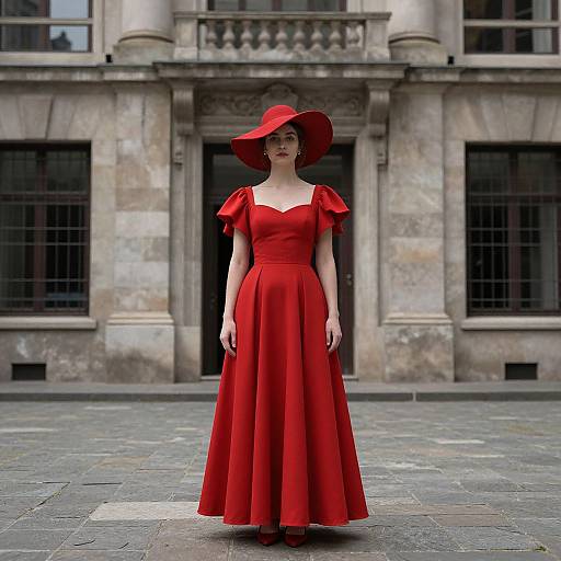Woman in Red Riding Costume