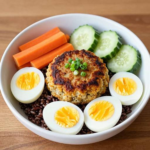 Vibrant Comfort Food Bowl with Burger