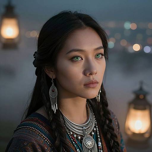 Mystical Portrait of Native American Woman