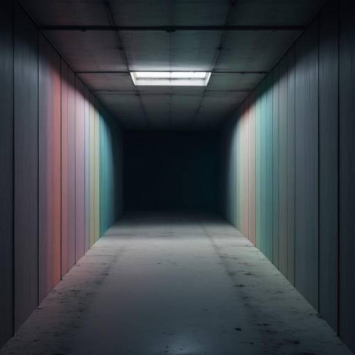 Empty underground corridor with skylight