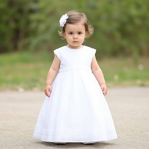 Infant Christening Dress Outdoors