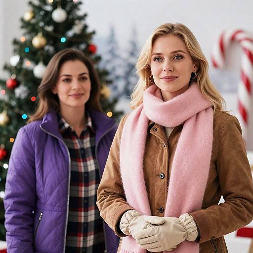 Festive Indoor Portrait of Two Women
