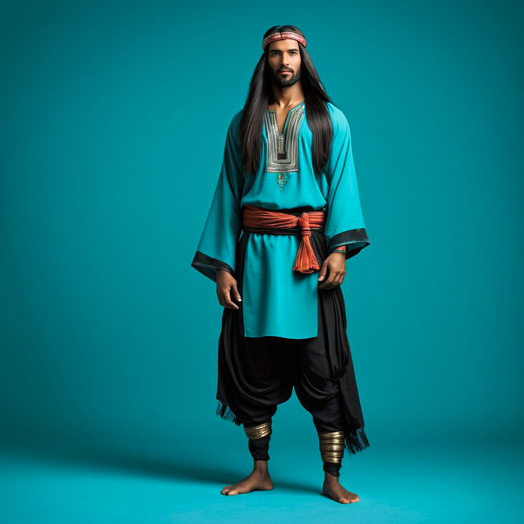 Confident Tuareg Storyteller in Traditional Attire