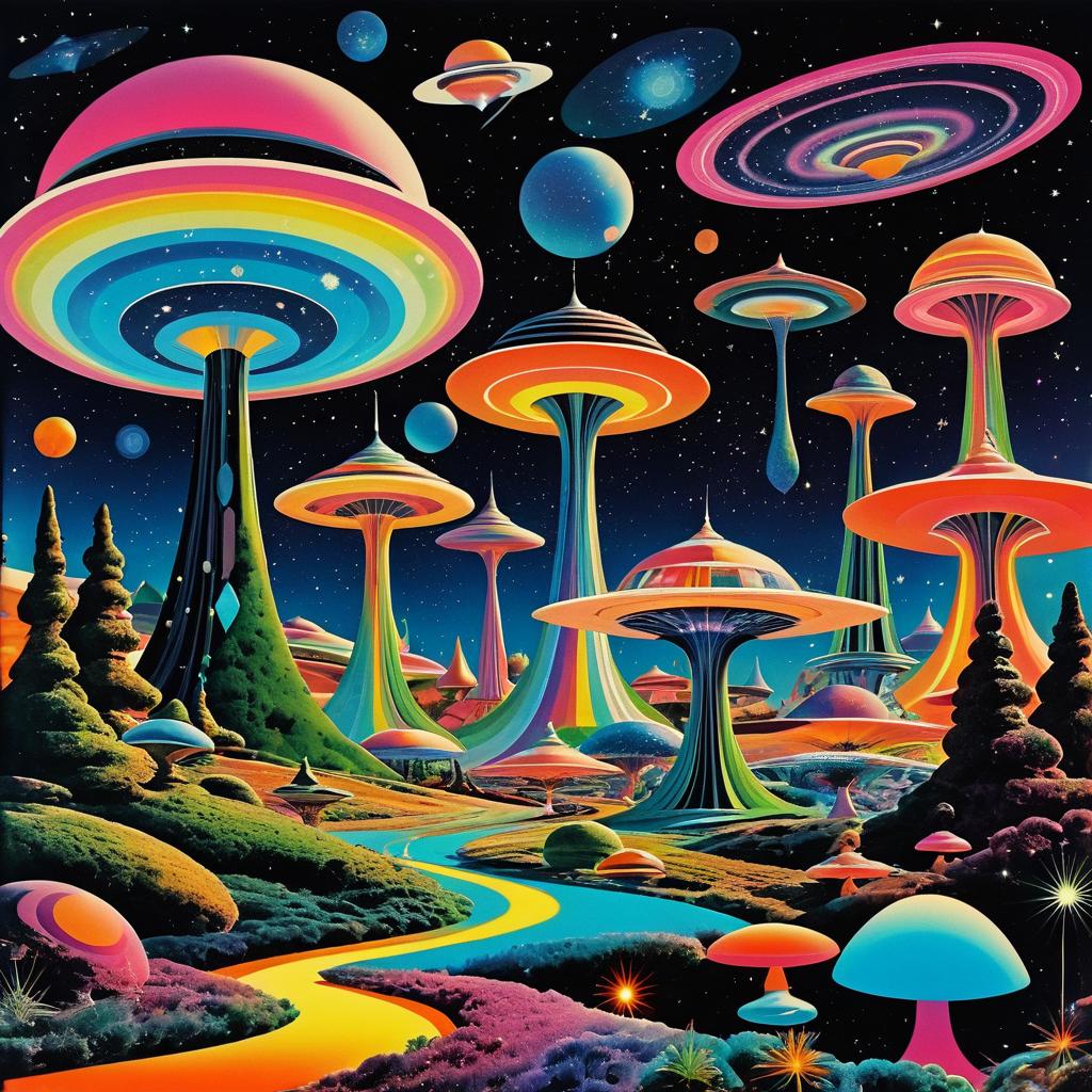 Psychedelic 70s Sci-Fi Collage Art