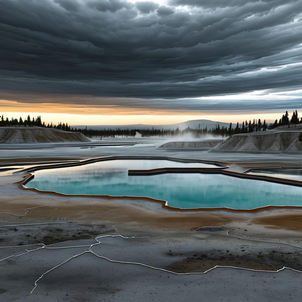 Ethereal Geyser Basin in 3D Wireframe