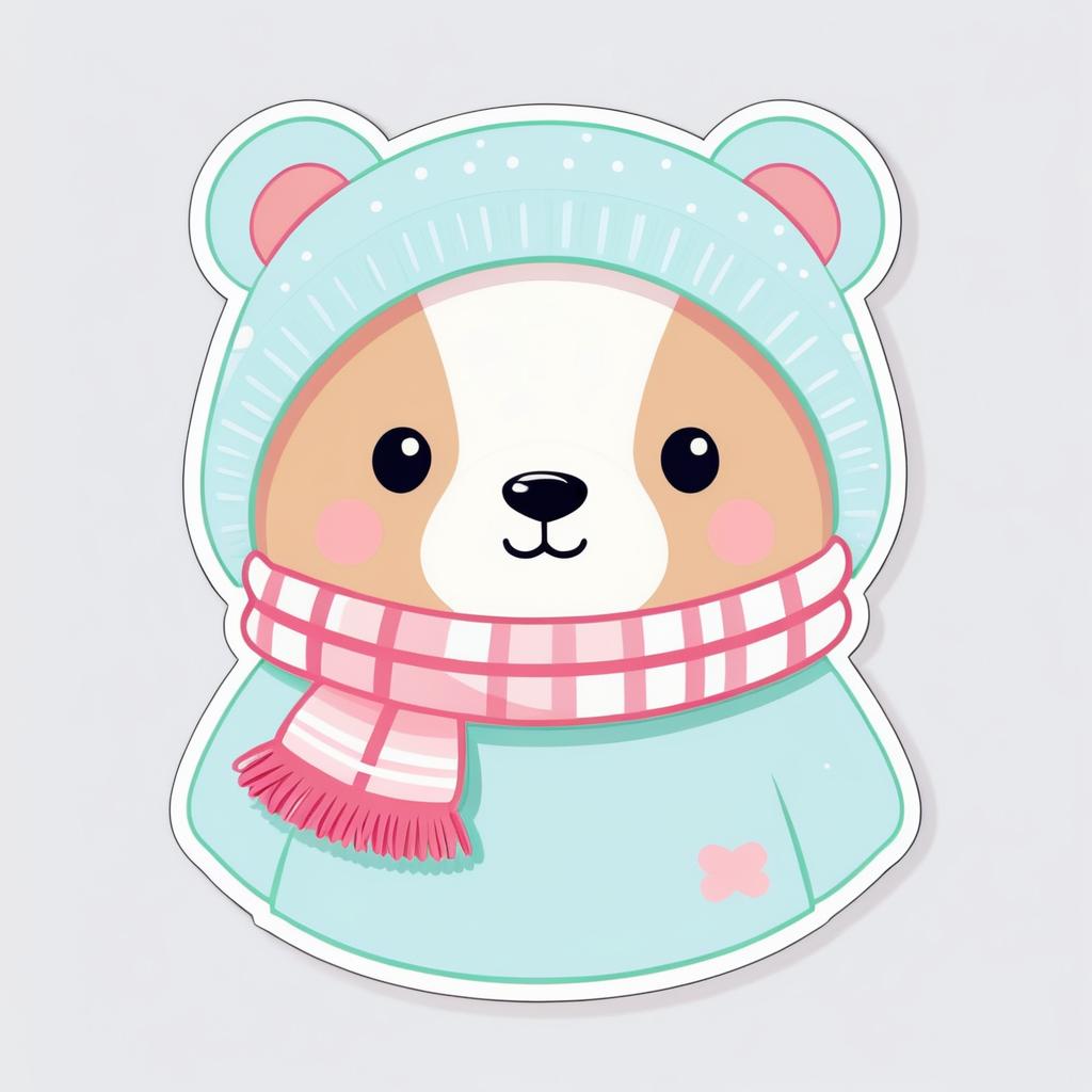 Charming Kawaii Bear Die-Cut Sticker