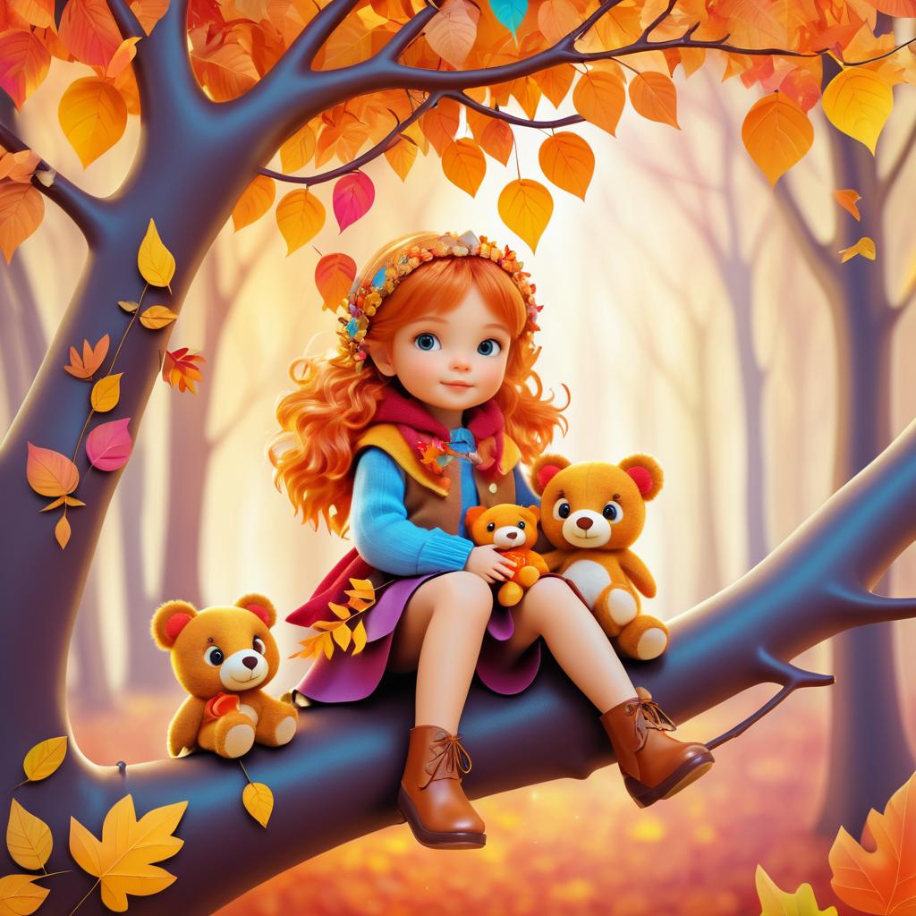 Whimsical Autumn Adventure with Teddy Bear