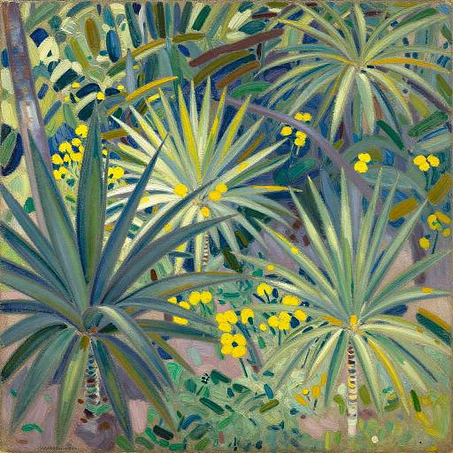 Impressionist Tropical Garden Painting