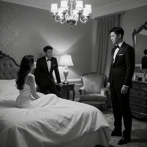 Elegant Black-and-White Room Scene