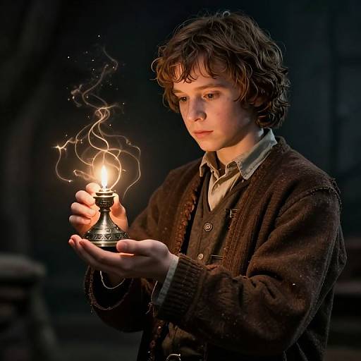 Frodo with Ancient Earth Magic Artefact