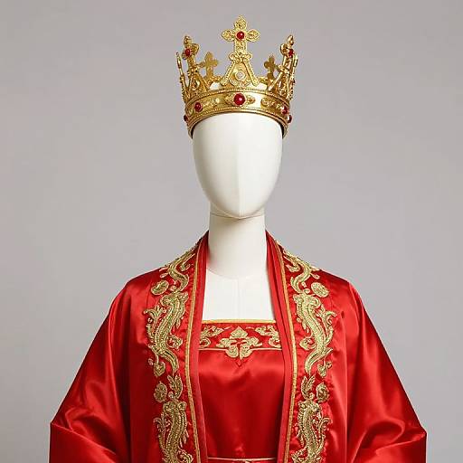 Regal Mannequin with Crown and Robe