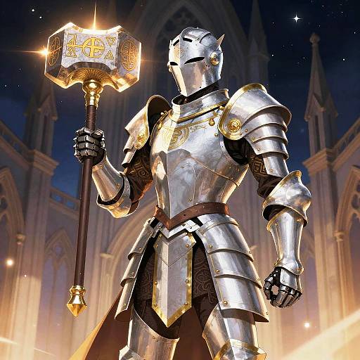 Stoic Holy Paladin in Radiant Armor