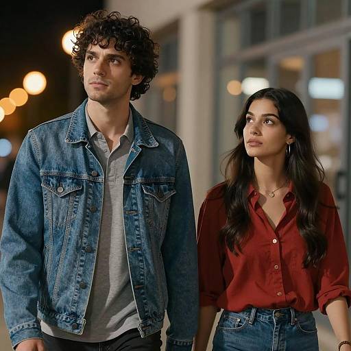 Evening Stroll Under City Lights