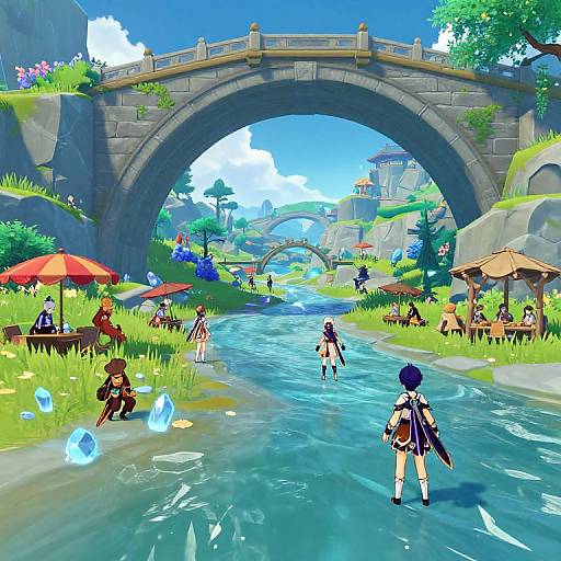 Vibrant Genshin Impact Fantasy Hub