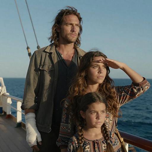 Three on Ship's Deck: A Family Portrait