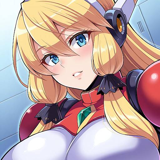 Illustration of Alia (mega man), mega man (series) in the style of Nishida megane