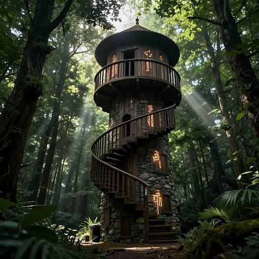 Enchanted Forest Guardtower with Runes