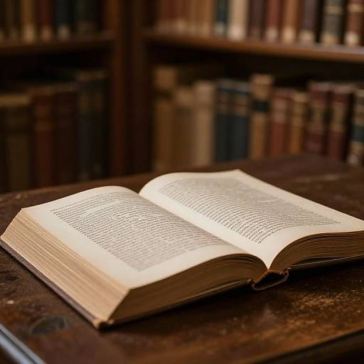 Ancient Library with Open Book