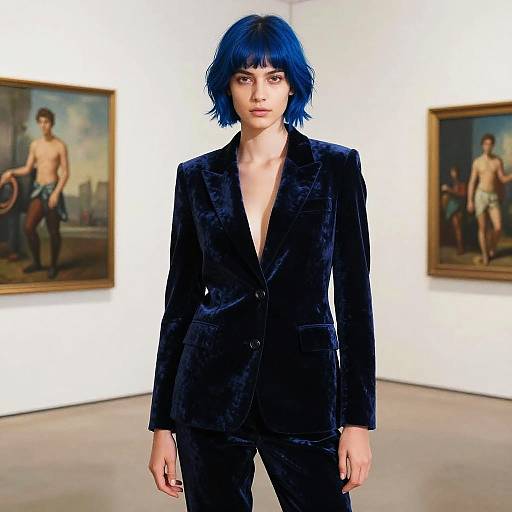 Midnight Blue Hairstyle Fashion Editorial