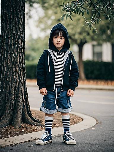 Boy in Little Rascals Costume Outdoors