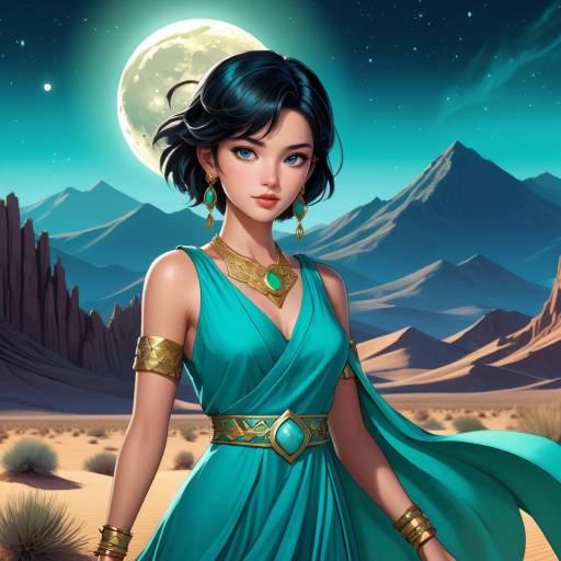 Enchanting Woman in a Fantasy Desert