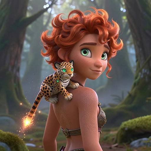 Mythical Aurora in Enchanted Forest