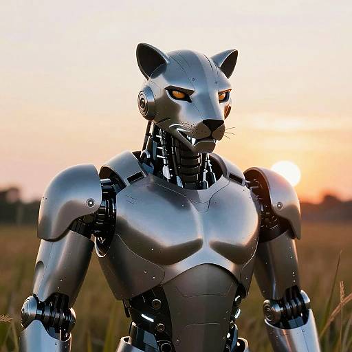 Anthropomorphic Robot Cheetah Bust
