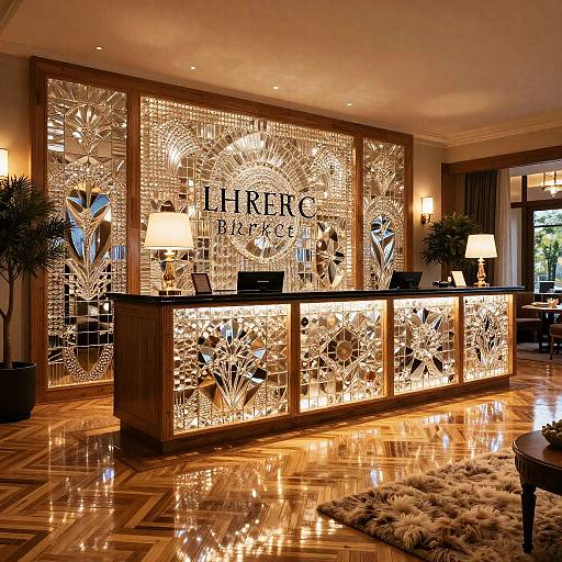 Luxurious Hotel Reception with Crystal Panels