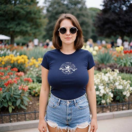 Stylish Woman in Scenic Park