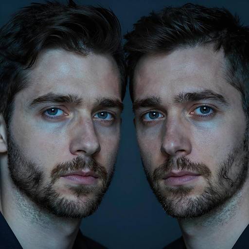 Dramatic Close-Up of Two Men