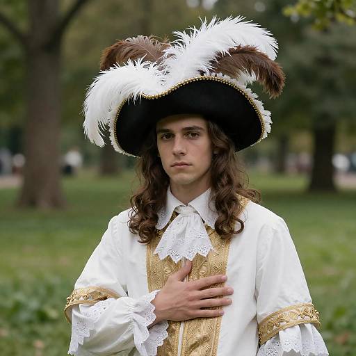 Baroque Noble Portrait in Lush Park