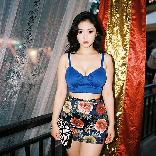 Elegant Curvy Woman in Traditional Asian Style