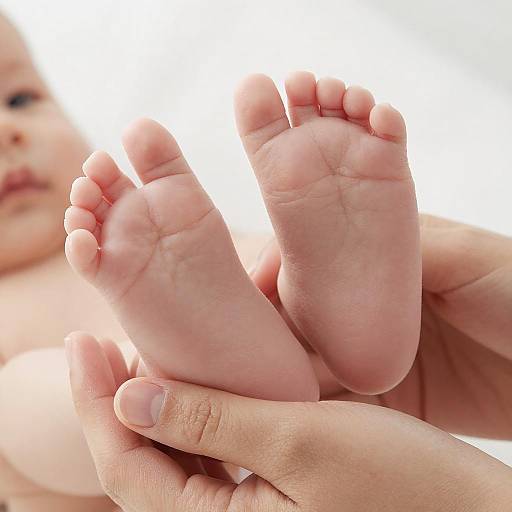 Tender Moment: Baby Feet and Hand