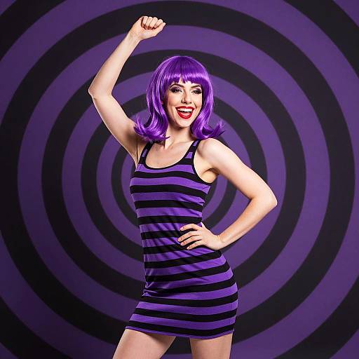 Vibrant Woman in Spiraling Colors