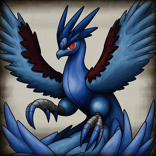 Illustration of Articuno, pokemon in the style of Shu-mai