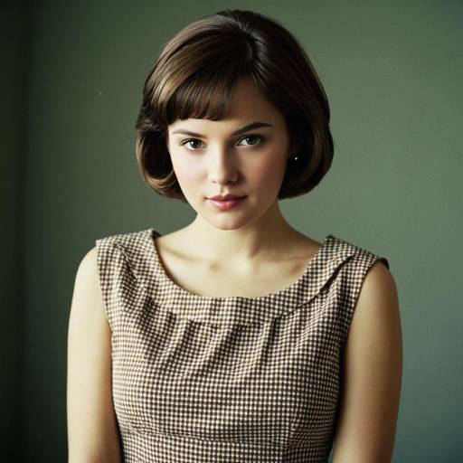 Young Woman in Vintage Retro Dress