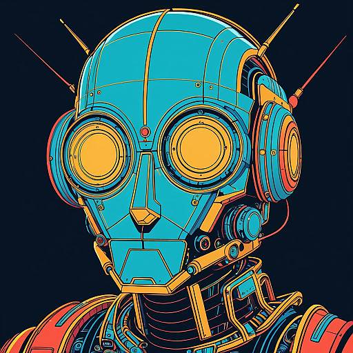 Minimalist Robotic Head Outline Design