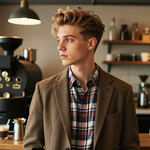 Hipster Comb Over Style in Roastery