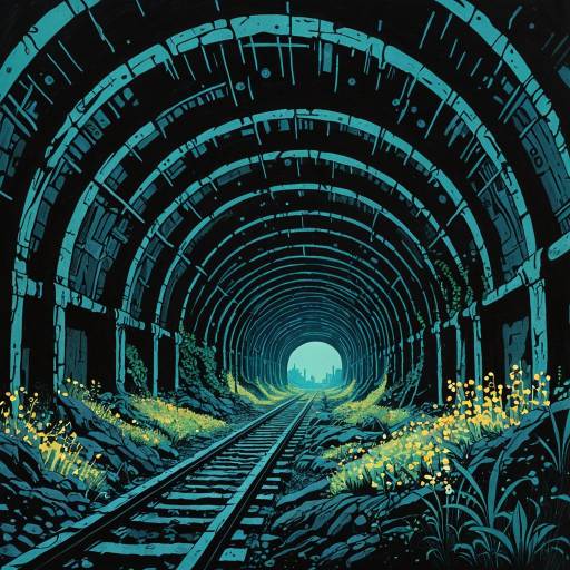 Bioluminescent Ruins: A Post-Apocalyptic Vista