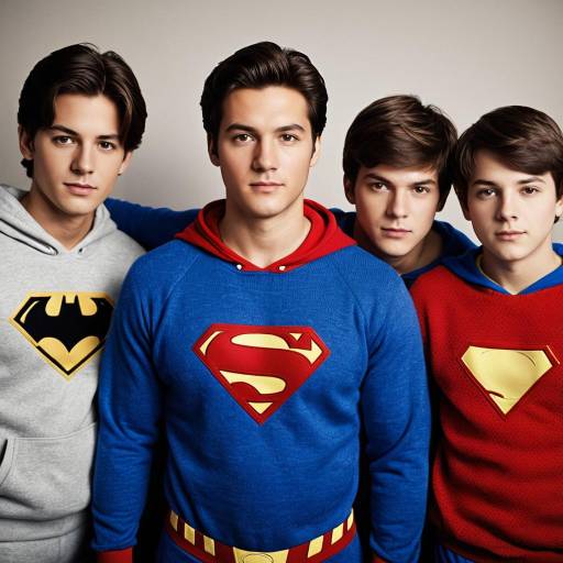 Group of Boys Wearing Superhero Sweaters