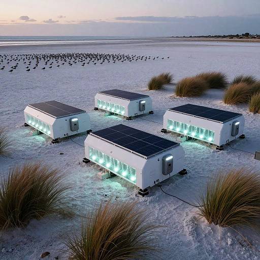 Futuristic Solar-Powered Coastal Desalination