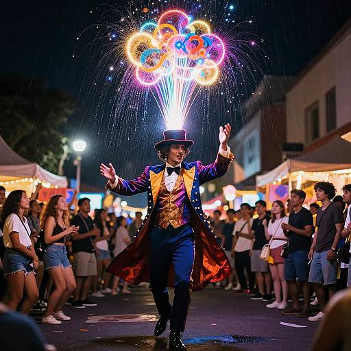 Cinematic Noir Magician and Portal Rain