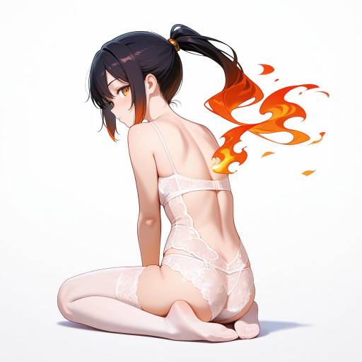 Serene Elegance: A Young Woman in Lingerie Serene Elegance: A Young Woman in Lingerie