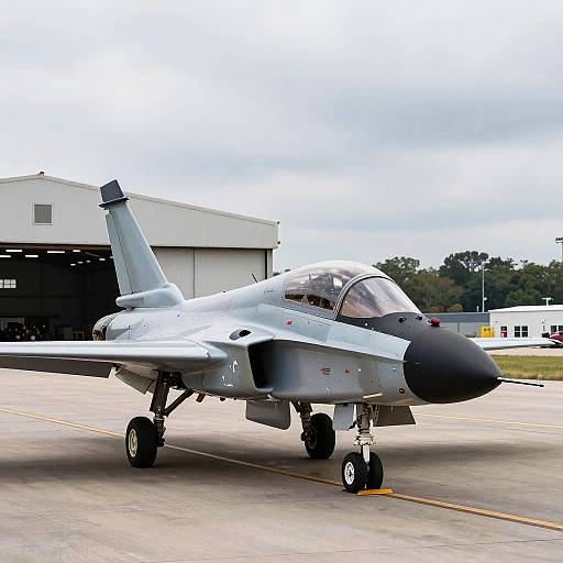 Silver Jet Aircraft on Tarmac