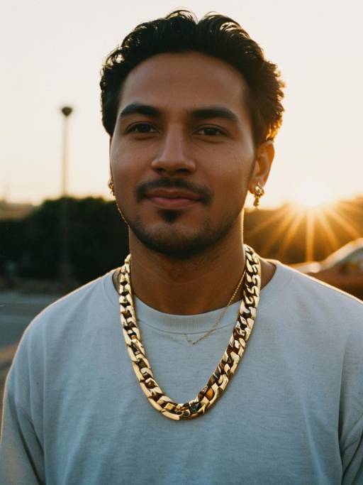 Candid Outdoor Portrait with Gold Jewelry
