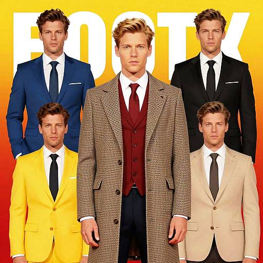 Pop-Art Collage of Colorful Suits